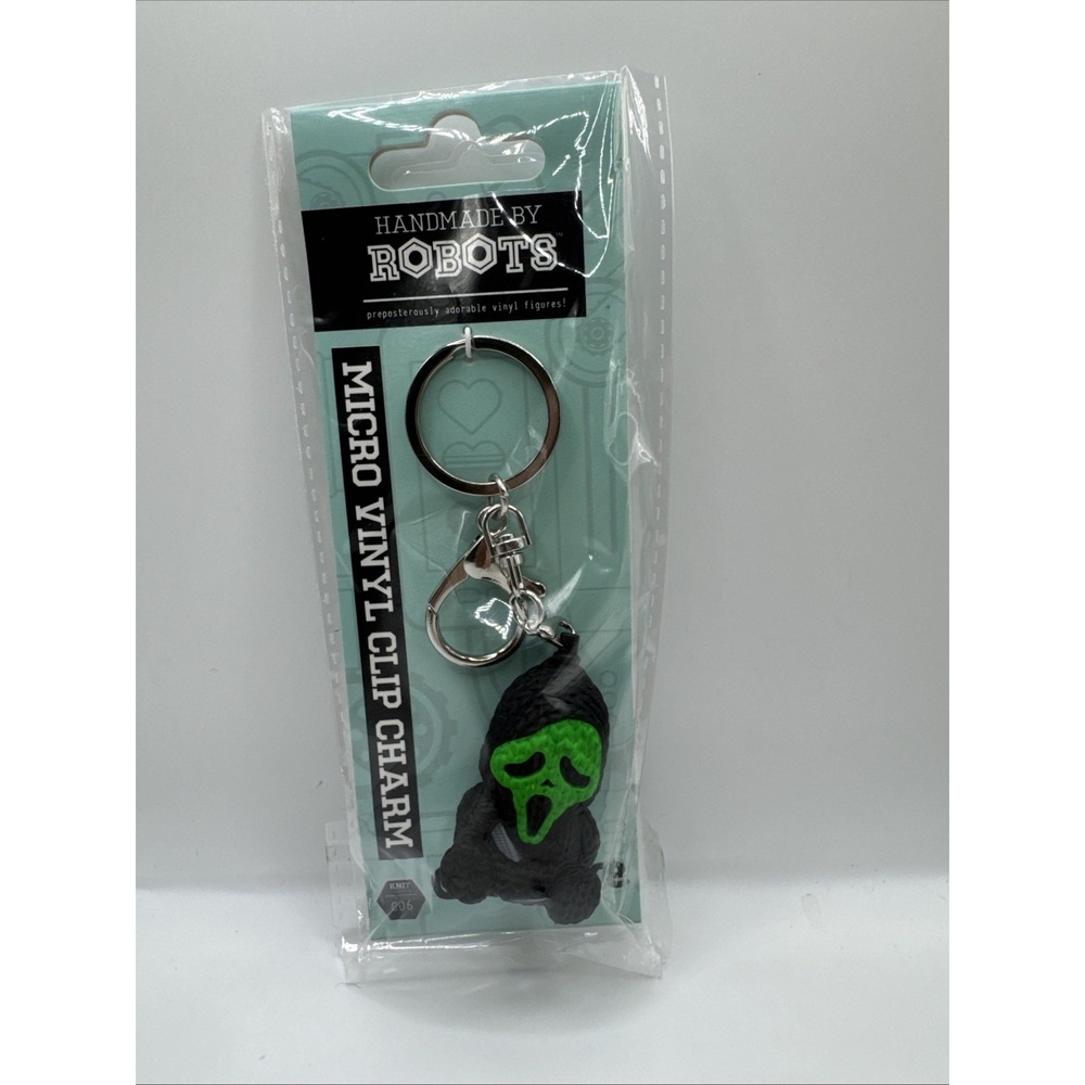 Handmade by Robots - Ghost Face #006 (1.75" Micro Charm)‎ (Fluorescent Green)